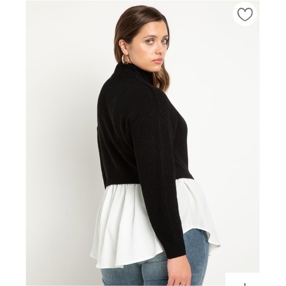 Eloquii Black White Twofer Skirted Sweater Size 18/20 - Picture 3 of 17